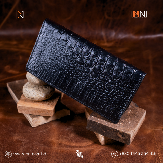 INNI-Long Crocodile Textured Wallet