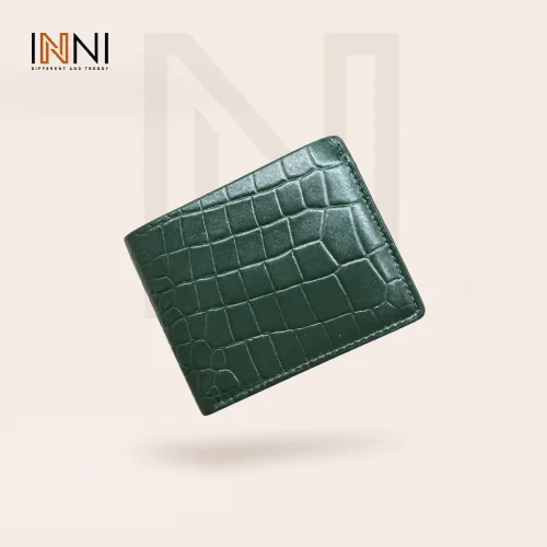 INNI-Crocodile Textured Wallet (Olive Green)
